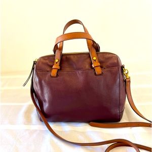 Fossil Cowhide Leather Cross Body with Strap Handles